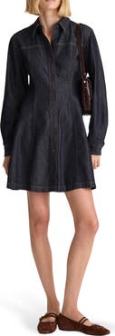 Madewell Seamed Long Sleeve Airy Denim Shirtdress