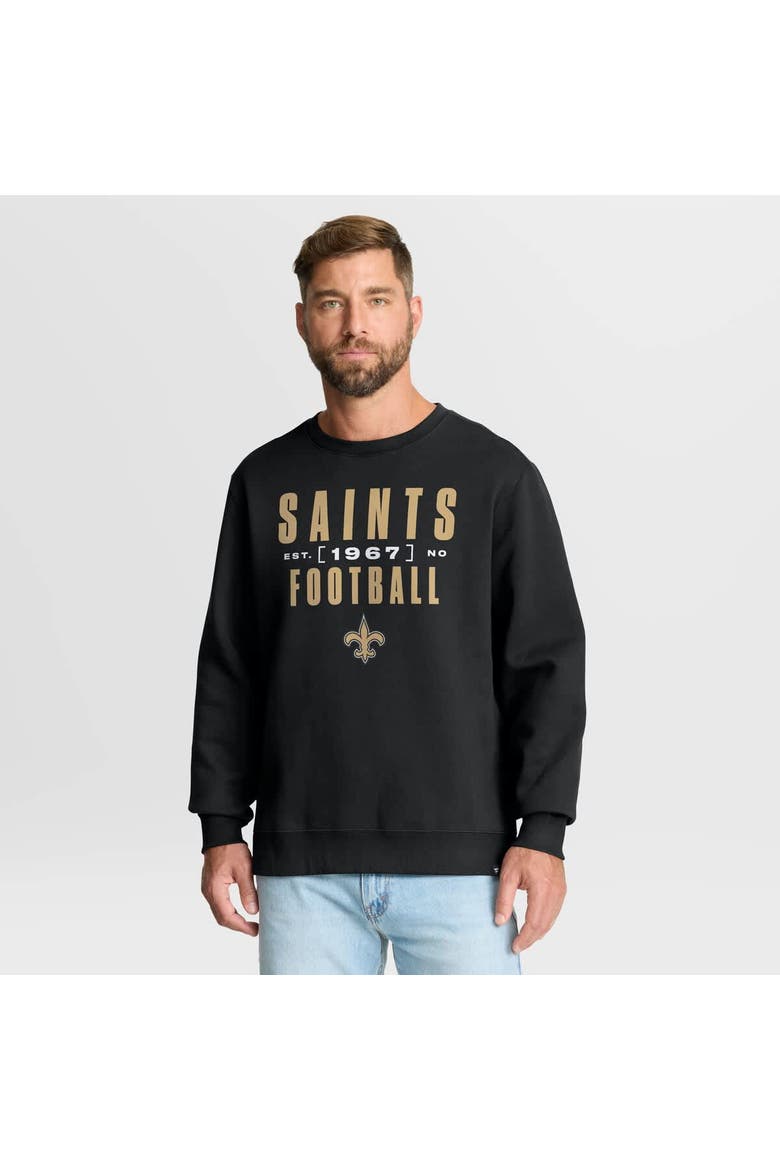 Men's Fanatics Black New Orleans Saints Powerful Throw Legacy Pullover Sweatshirt, Main, color, Black