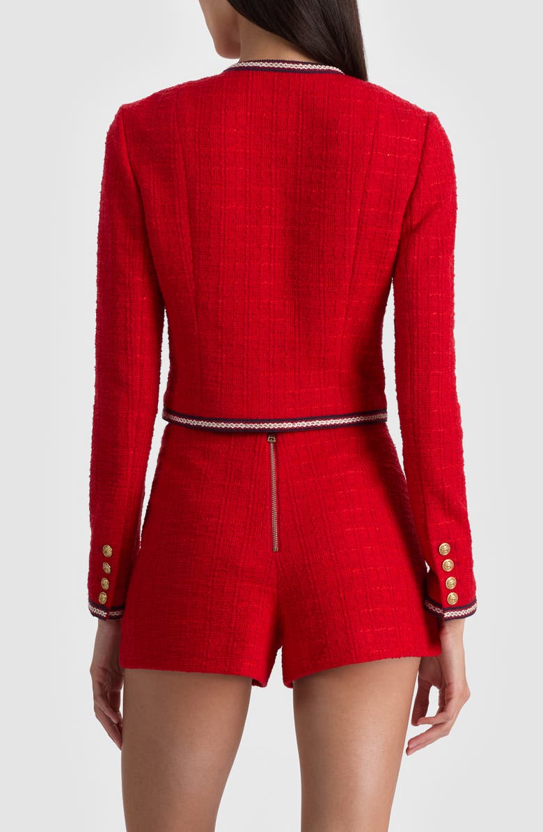 Alice + Olivia Avalon Shrunken Tweed Jacket, Alternate, color, Chili Pepper