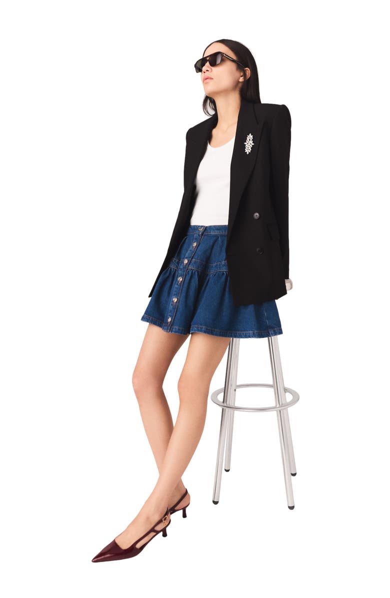 maje Double-breasted jacket, Alternate, color, Black