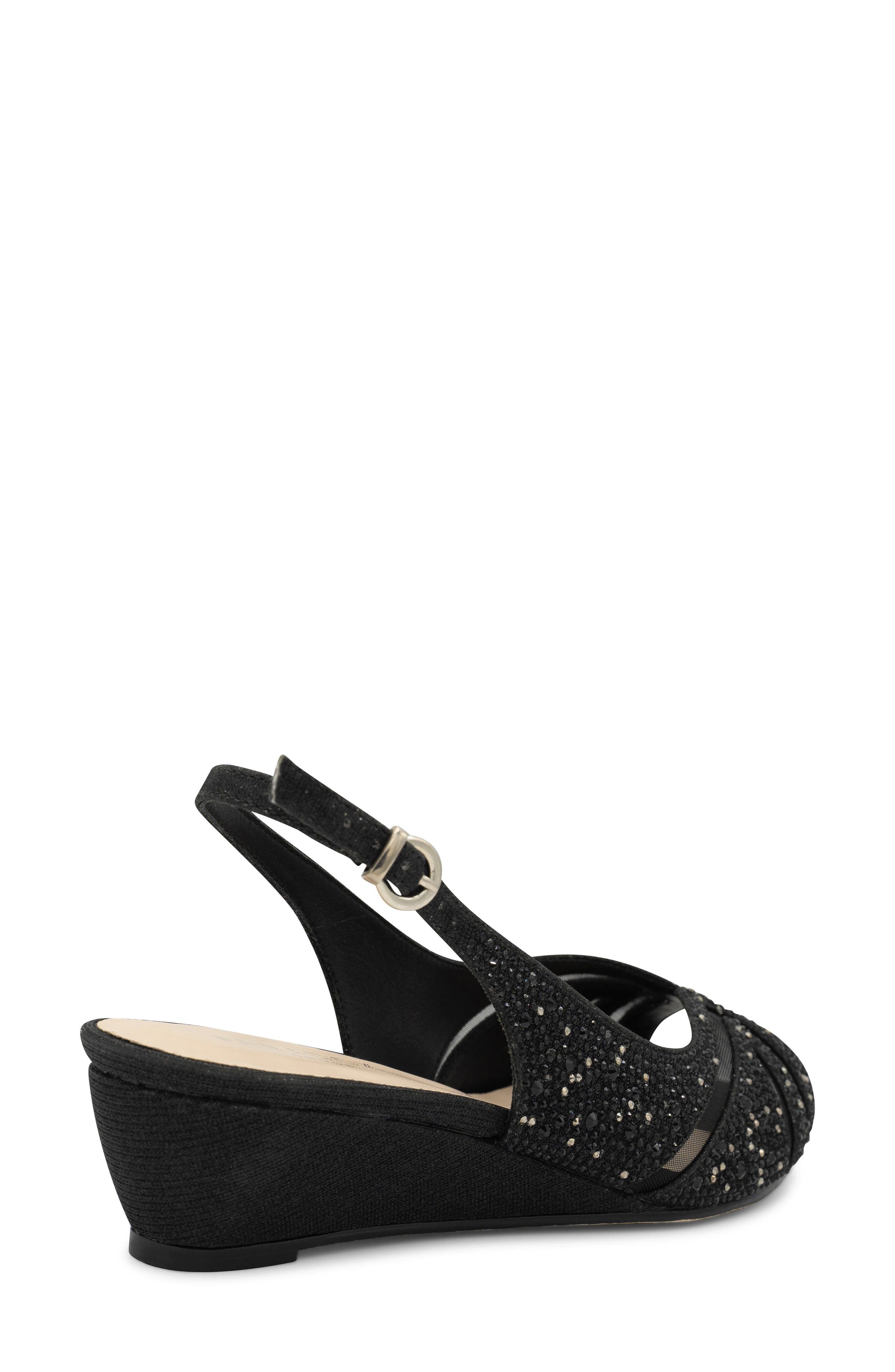 Paradox London Pink Jocelyn Slingback Wedge Sandal, Alternate, color, Black