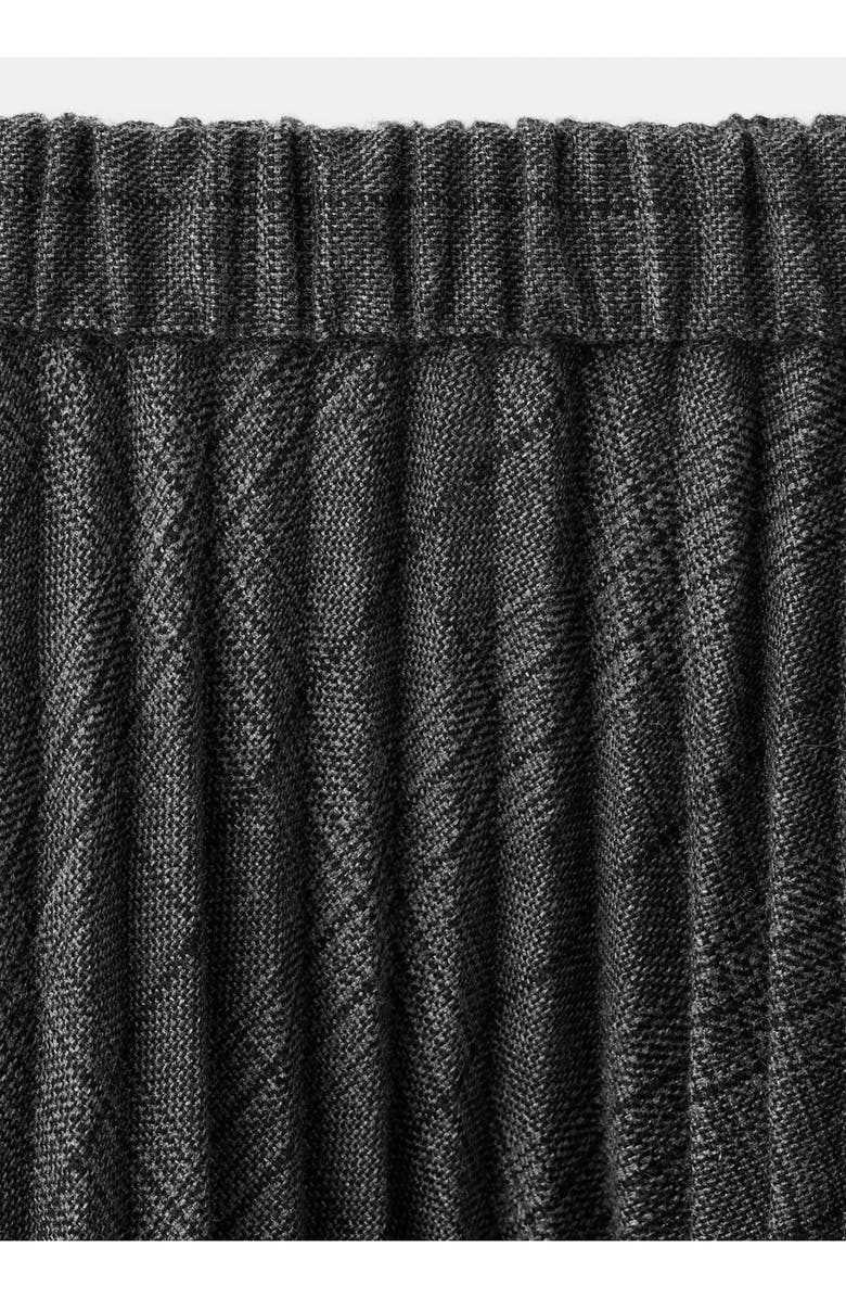 MANGO Check Pleated Maxi Skirt, Alternate, color, Grey