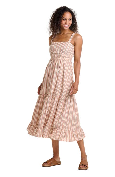Taj Hemp Tiered Midi Sleeveless Dress