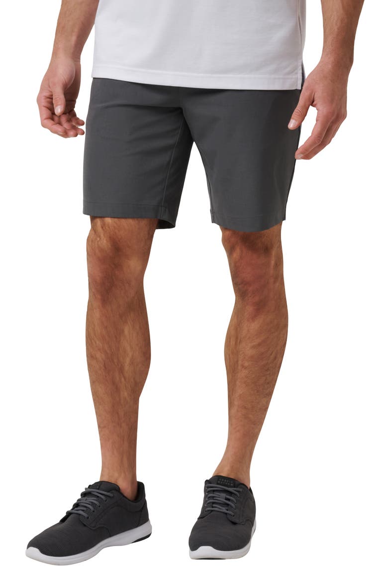 Travel Year flat Front Shorts, Main, color, GREY PINSTRIPE
