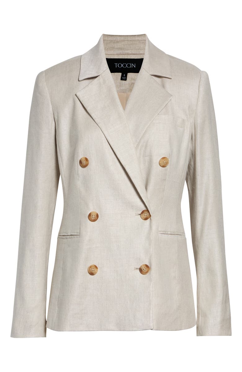 Toccin Jazmin Linen Blend Double Breasted Blazer, Main, color,