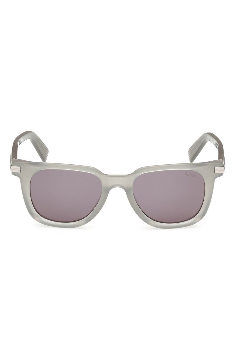 ZEGNA 50mm Geometric Sunglasses, Main, color, 
