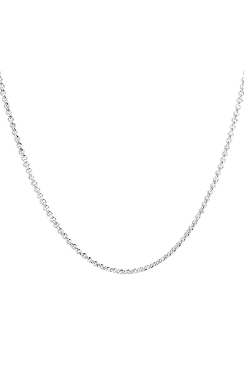 Alex and Ani Faceted Rolo Layering Necklace, Main, color, Silver