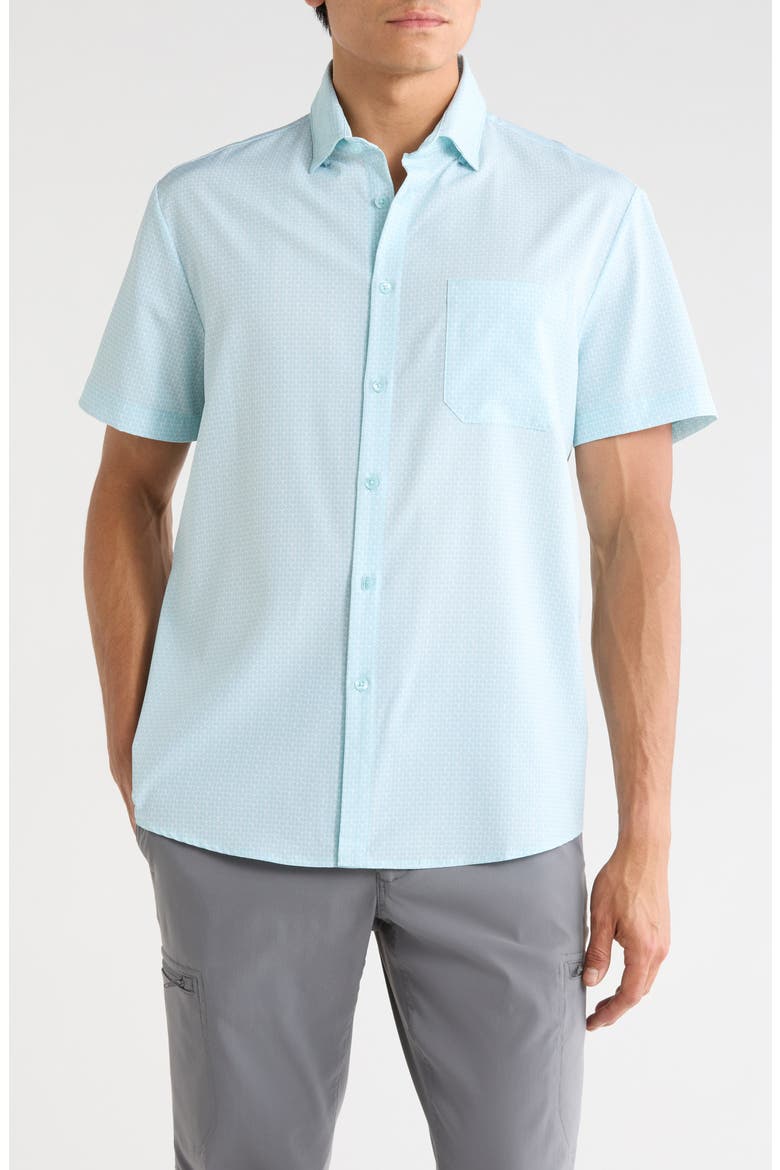 Tripp Short Sleeve Button-Up Golf Shirt, Main, color, SKY