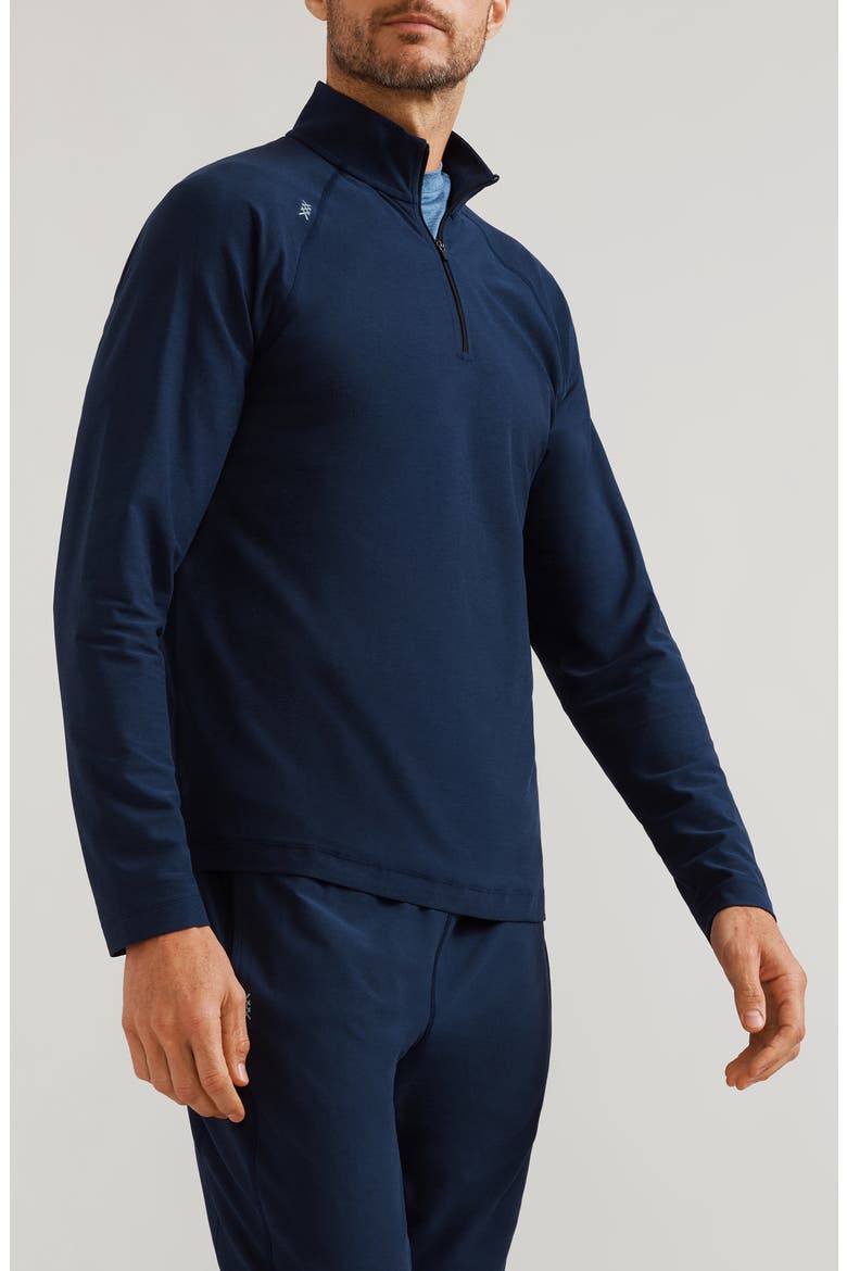 Atmosphere Midweight Quarter Zip Pullover, Main, color, NAVY