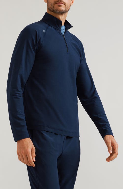 Rhone Atmosphere Midweight Quarter Zip Pullover In Navy