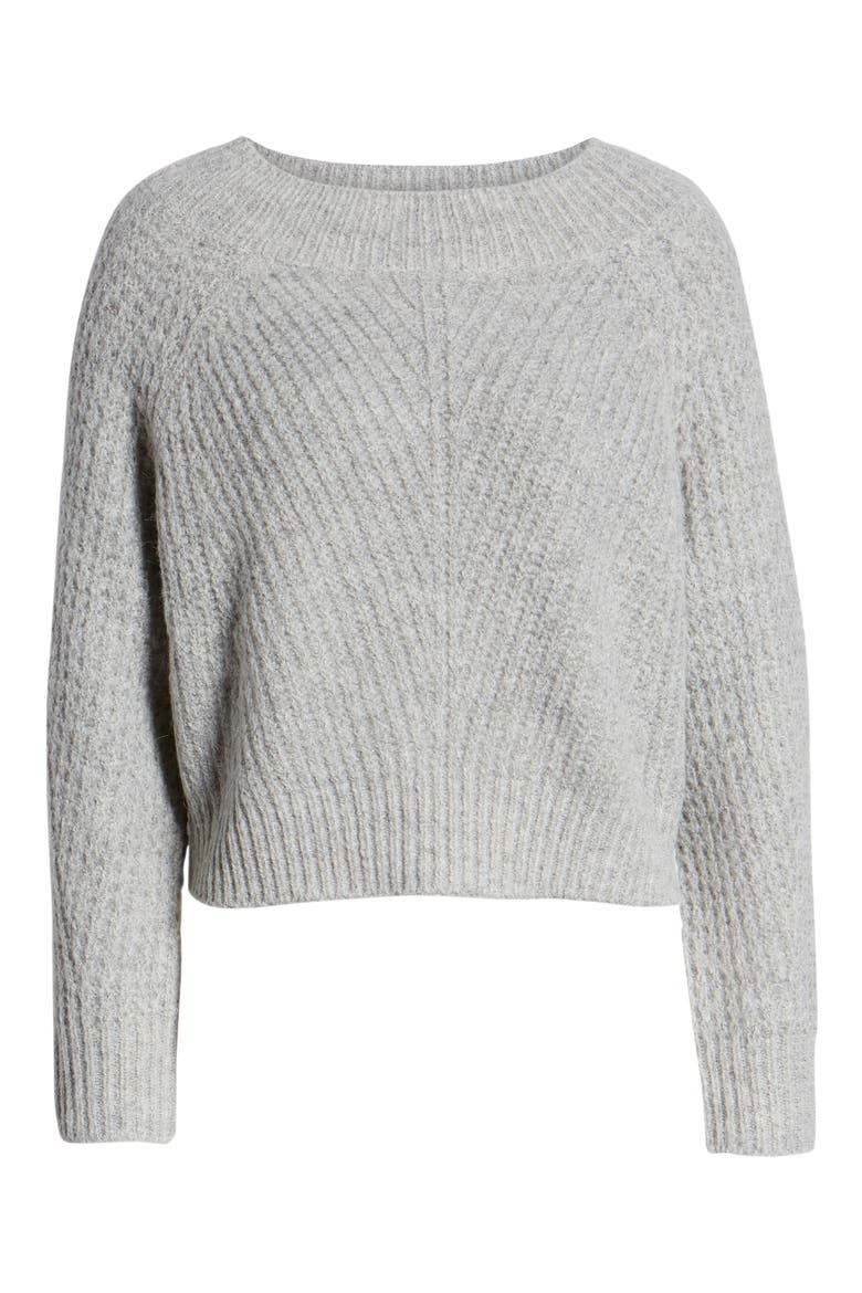 Chunky Crewneck Pullover Sweater, Alternate, color, GREY PEARL HEATHER