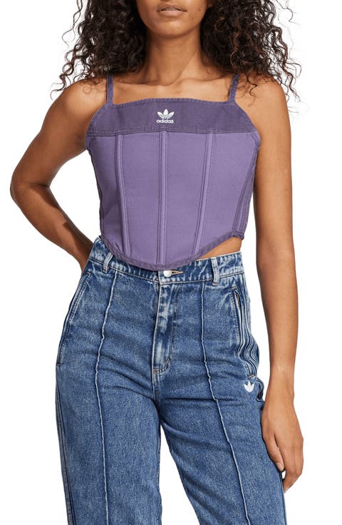 x KSENIASCHNAIDER Patchwork Denim Corset Top