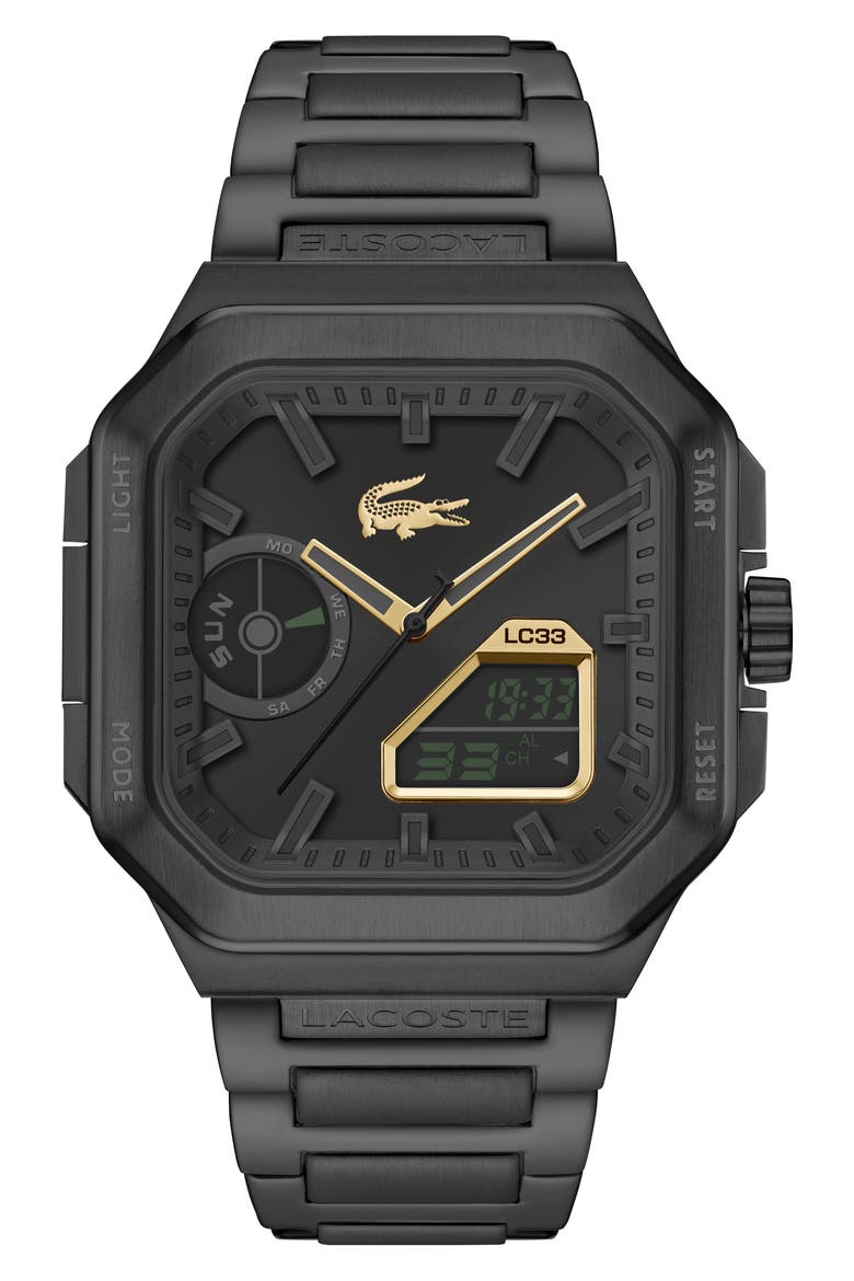 LC33 Square Bracelet Watch, 45mm, Main, color, BLACK