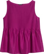 Eileen Fisher Pleated Silk Sleeveless Top