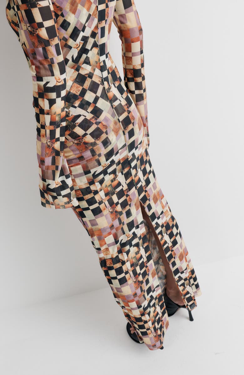 Romy Clara Mesh Dress, Alternate, color, Mosaic