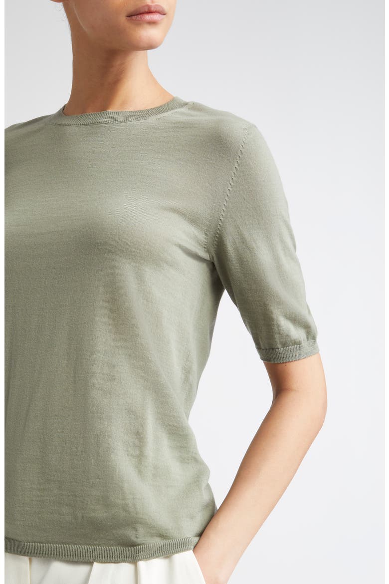 Gerico Short Sleeve Virgin Wool Sweater, Alternate, color, SAGE GREEN