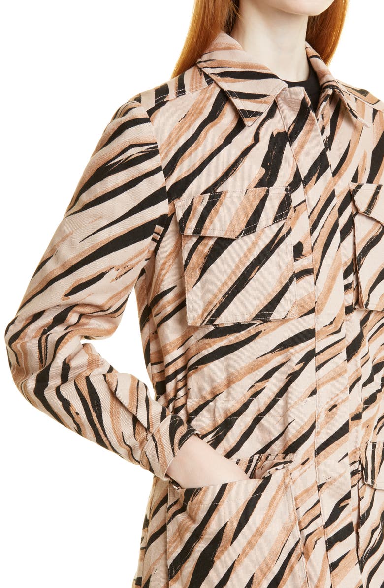 Ted Baker London Hamiel Animal Print Cotton Cargo Jacket, Alternate, color, 