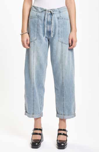 Villa Drawstring Ankle Straight Leg Jeans