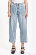 DAZE Villa Drawstring Ankle Straight Leg Jeans