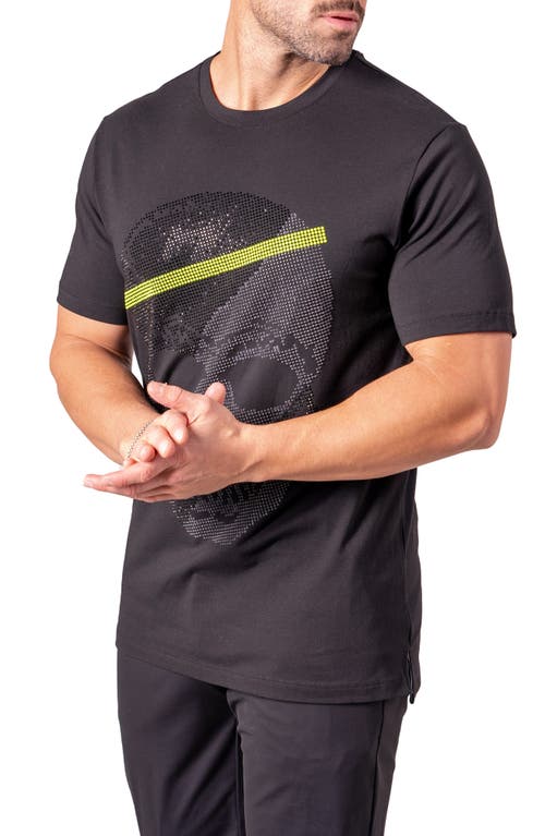 Maceoo Pixel Skull Graphic T-shirt In Gray