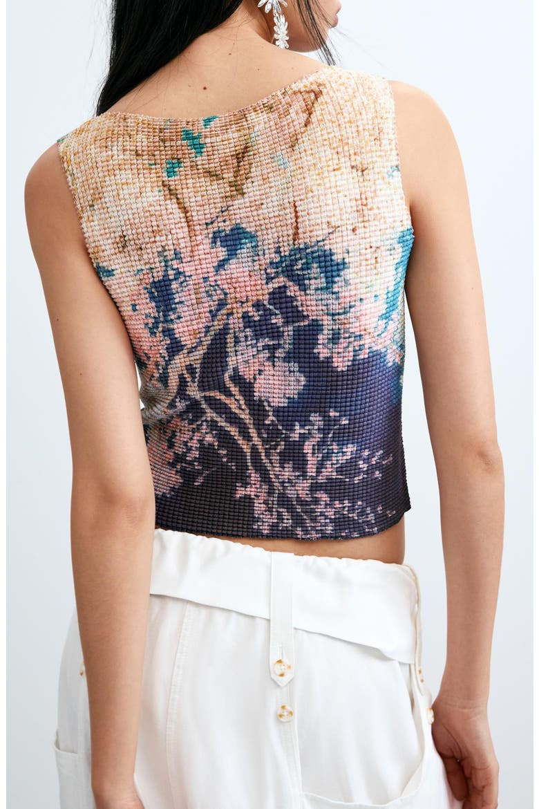 Floral Sleeveless Top, Alternate, color, BLUE
