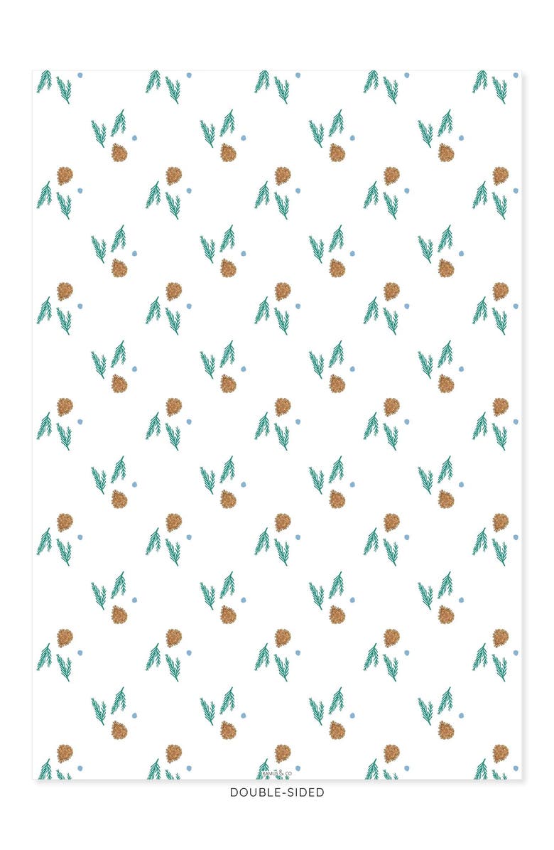 Ramus & Co Eight Sheets Two-Sided Ski Toile & Pine Forest Heavyweight Gift Wrap, Alternate, color, Multicolored