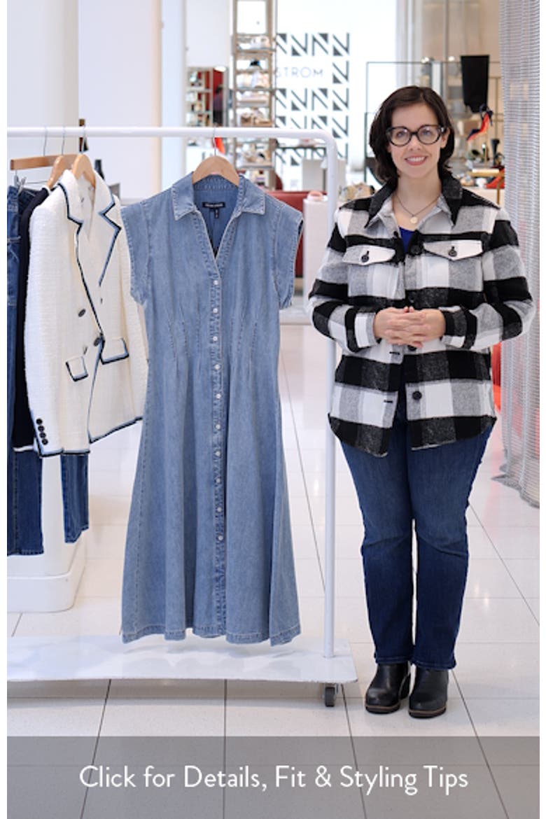 Veronica Beard Ruben Pintuck Waist Sleeveless Denim Dress (Women)