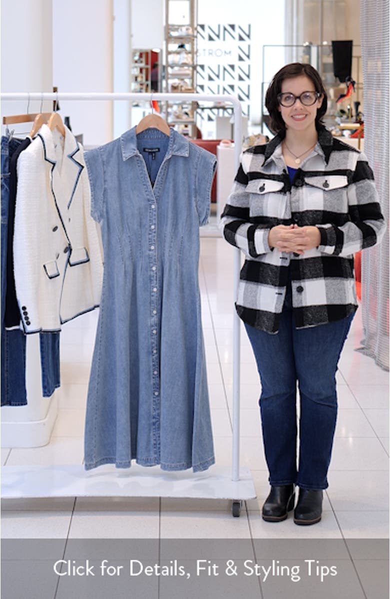 Ruben Pintuck Waist Sleeveless Denim Dress, sales video thumbnail