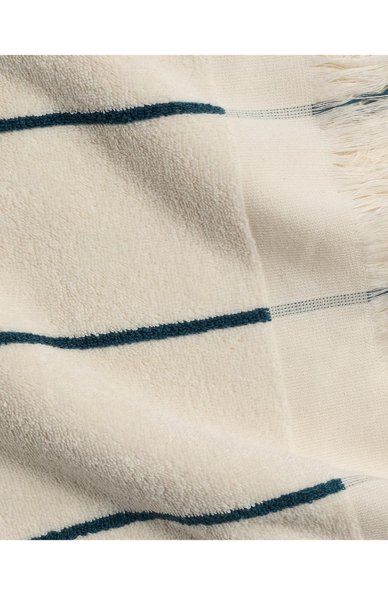 Parachute Bayside Stripe Beach Towel, Alternate, color, Natural With Peacock