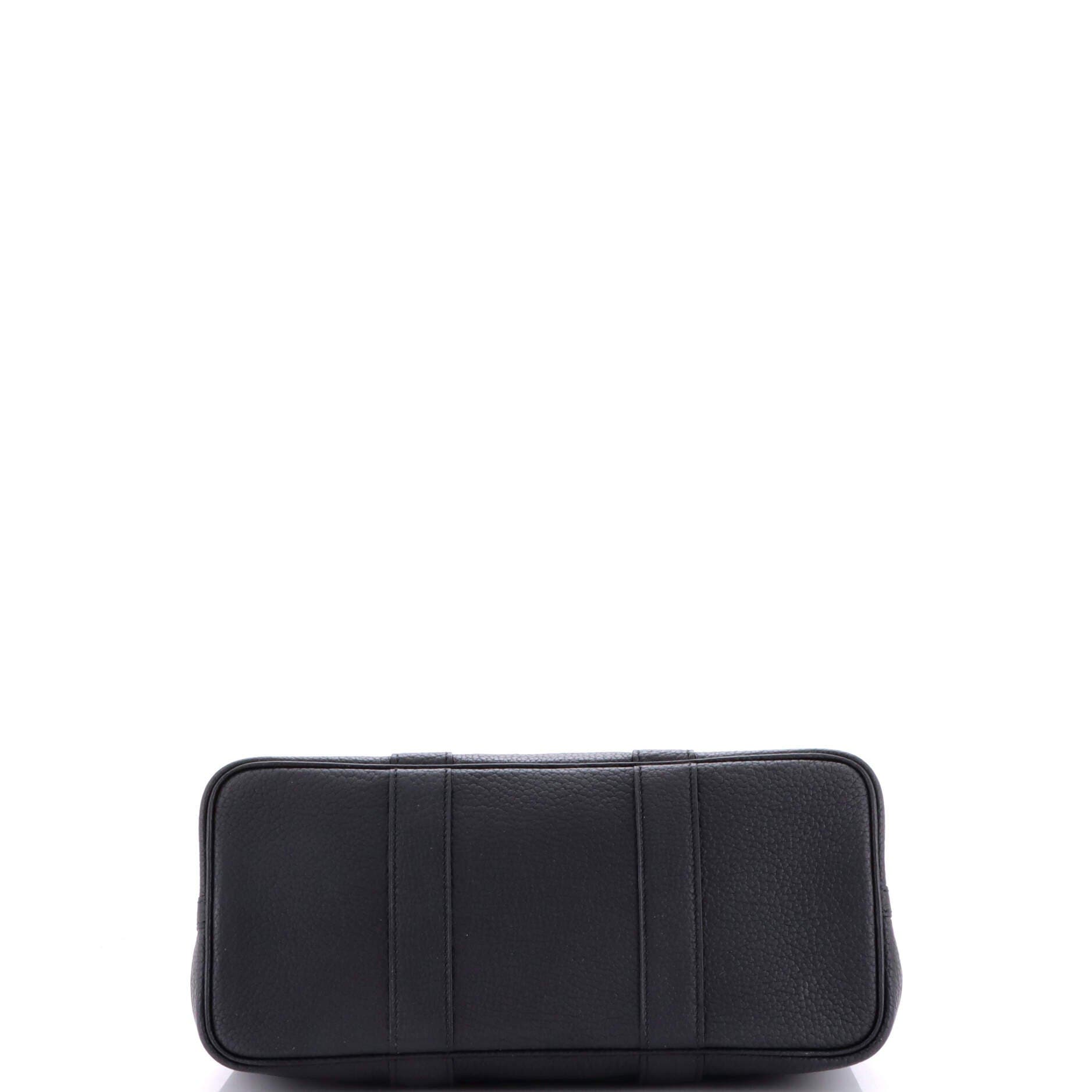 Pre-Owned Hermes Garden Party Tote Toile and Leather 30, Alternate, color, Noir