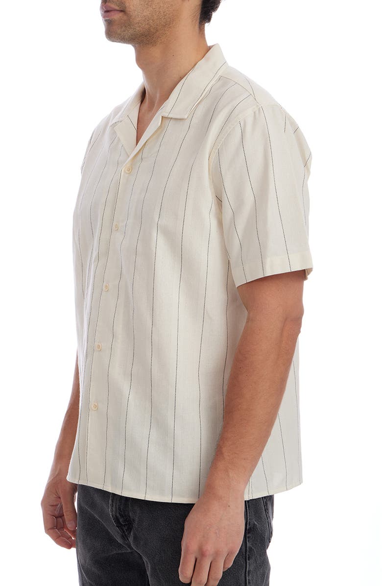 PX Pinstripe Stitch Camp Shirt, Alternate, color, Cream
