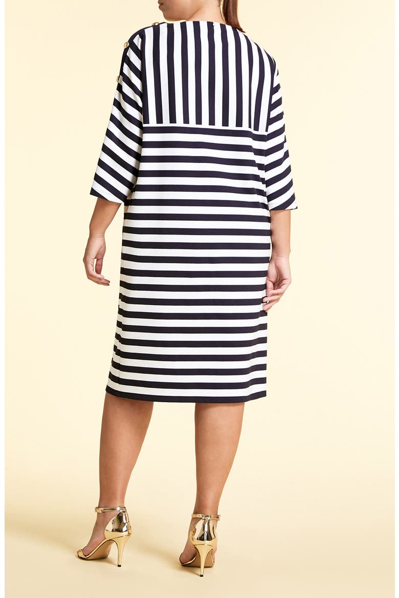 Occhiali Directional Stripe Jersey Shift Dress, Alternate, color, WHITE