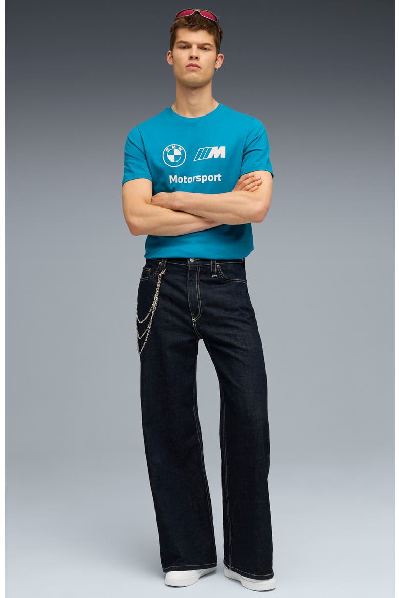 BMW M Motorsport Essential Logo Graphic T-Shirt, Alternate, color, TROPICAL BLUE
