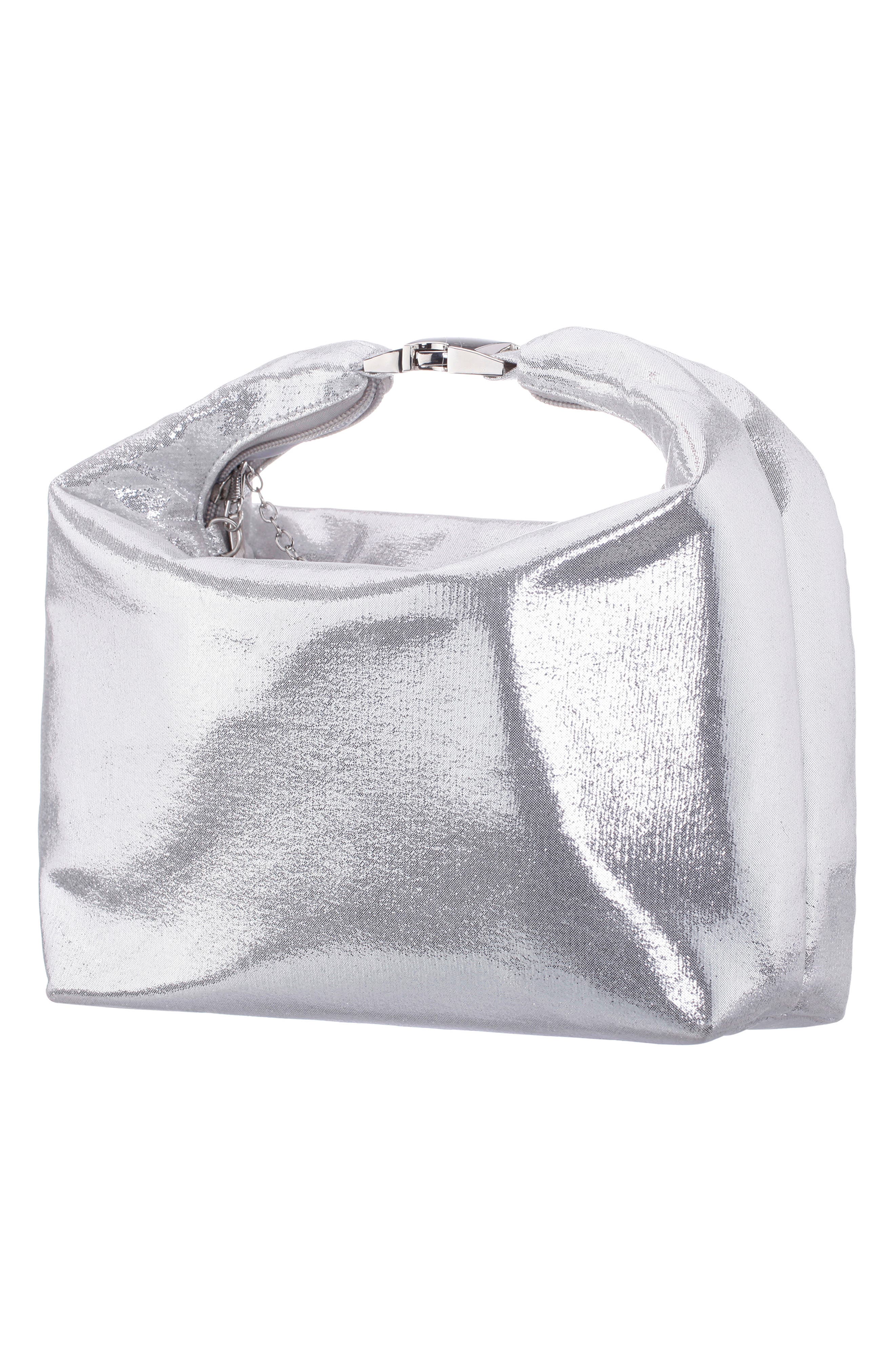 Nina Metallic Hobo Bag, Alternate, color, True Silver