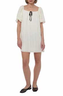 Adelyn Rae Puff Sleeve Shift Minidress