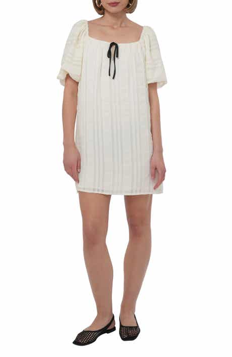 Adelyn Rae Puff Sleeve Shift Minidress