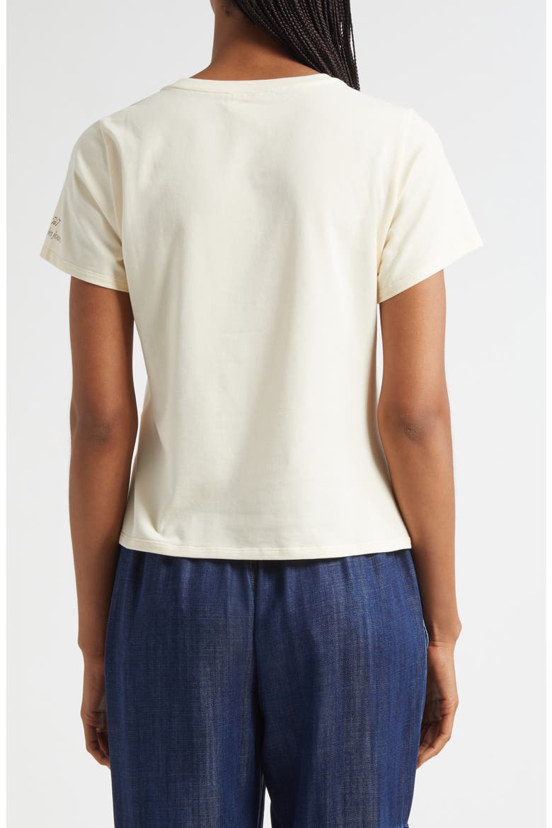 Faux Leather Appliqué Shrunken T-Shirt, Alternate, color, GARDENIA/DARK SEPIA