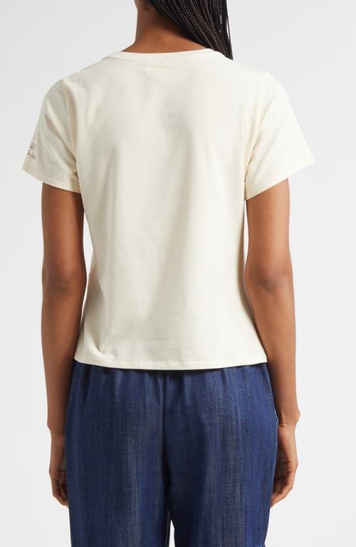 Cinq À Sept Faux Leather Appliqué Shrunken T-shirt In Neutral