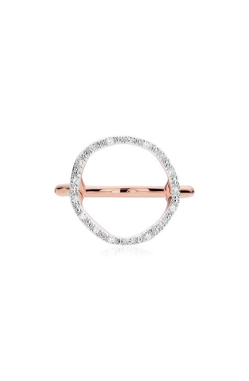 Monica Vinader Riva Circle Diamond Ring In Rose Gold/diamond