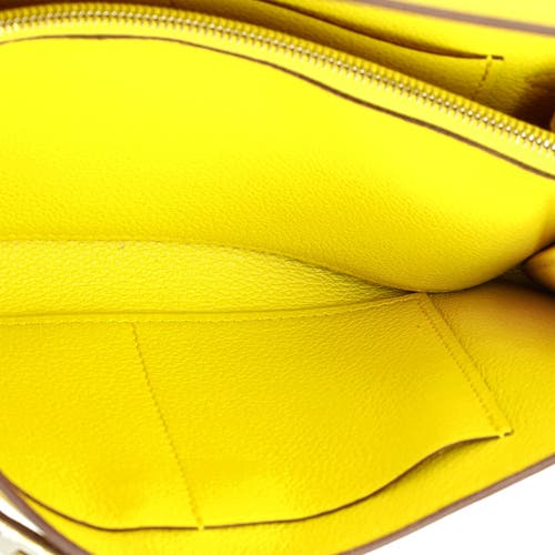 Pre-owned Hermes  Hermes Kelly To Go Wallet Evercolor In Green