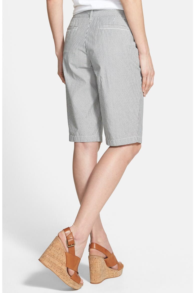 'Addison' Bermuda Shorts, Alternate, color, BLACK- IVORY MINI STRIPE