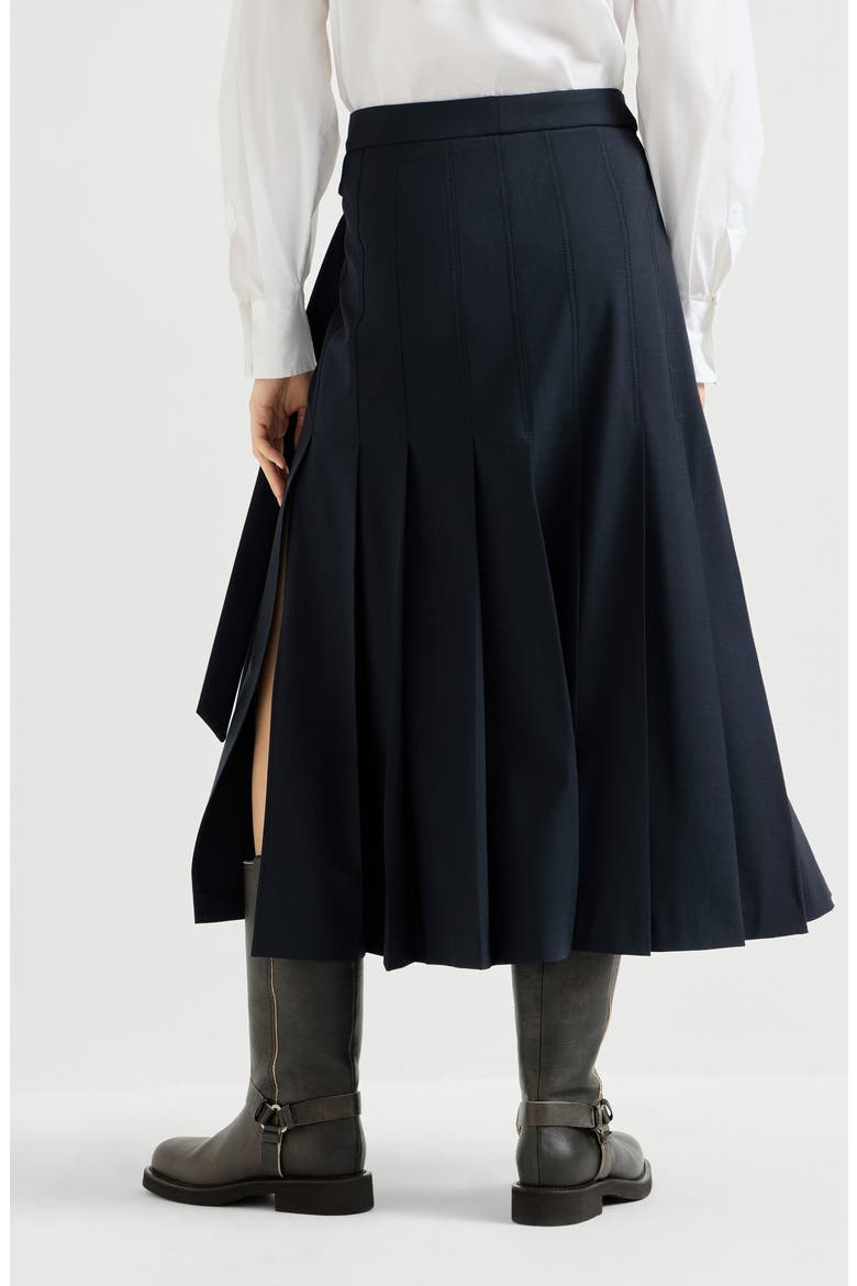 Tropical luxury wool kilt skirt, Alternate, color, Blue