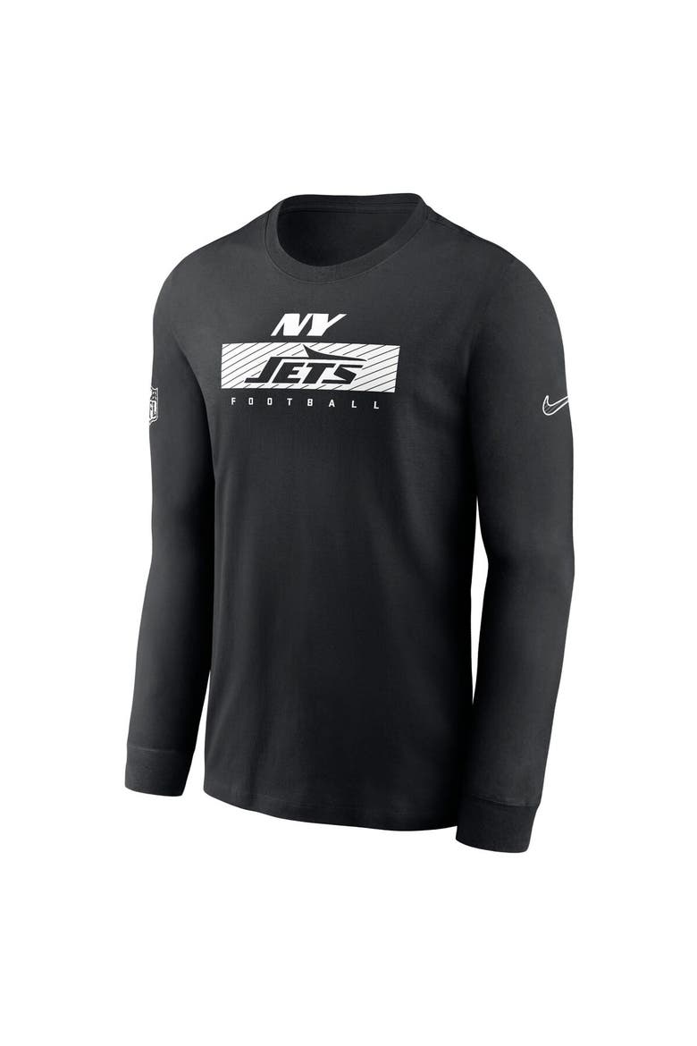 Men's Nike Black New York Jets Sideline Performance Long Sleeve T-Shirt, Alternate, color, Black