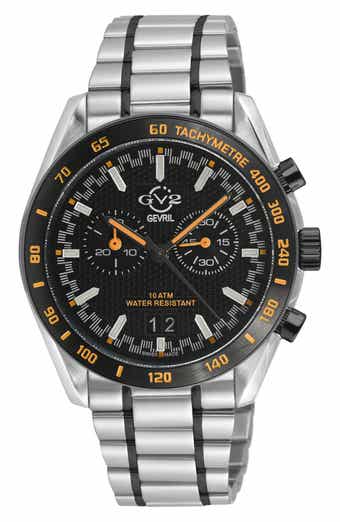 GV2 Freccia Stainless Steel Swiss Quartz Bracelet Watch, 42mm