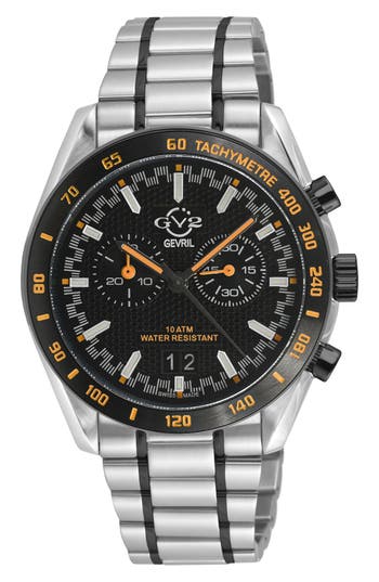Gv2 Freccia Stainless Steel Swiss Quartz Bracelet Watch, 42mm In Two Tone Ss/black