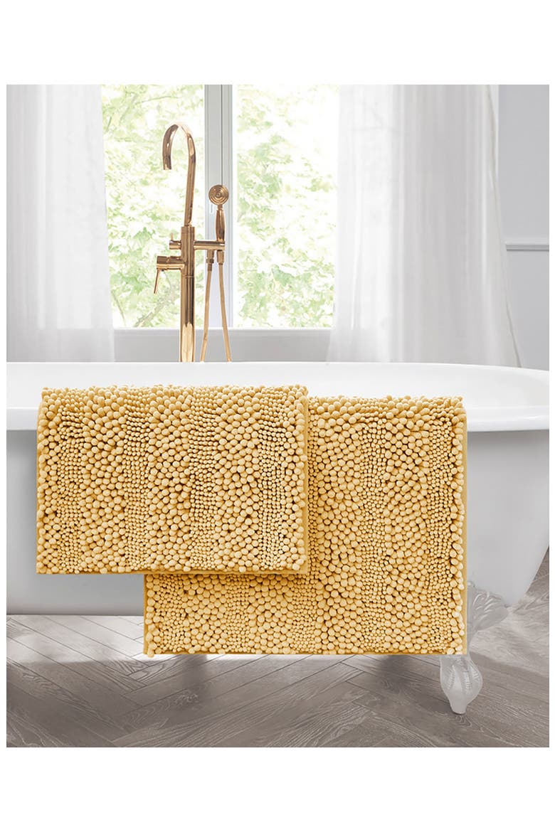Chenille Set of 2 Bath Rugs, Alternate, color, YELLOW