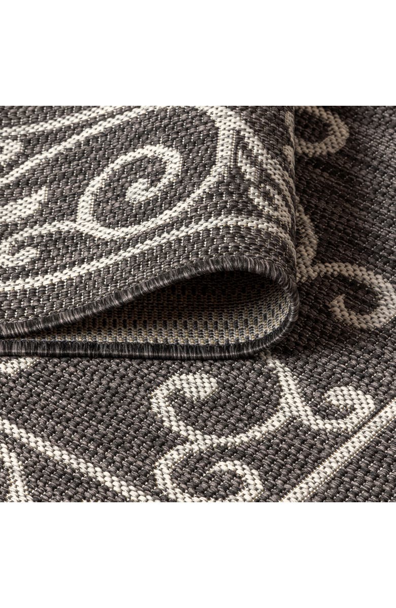 JONATHAN Y Charleston Vintage Filigree Textured Weave Octagon Indoor/Outdoor Area Rug, Alternate, color, Black/Gray