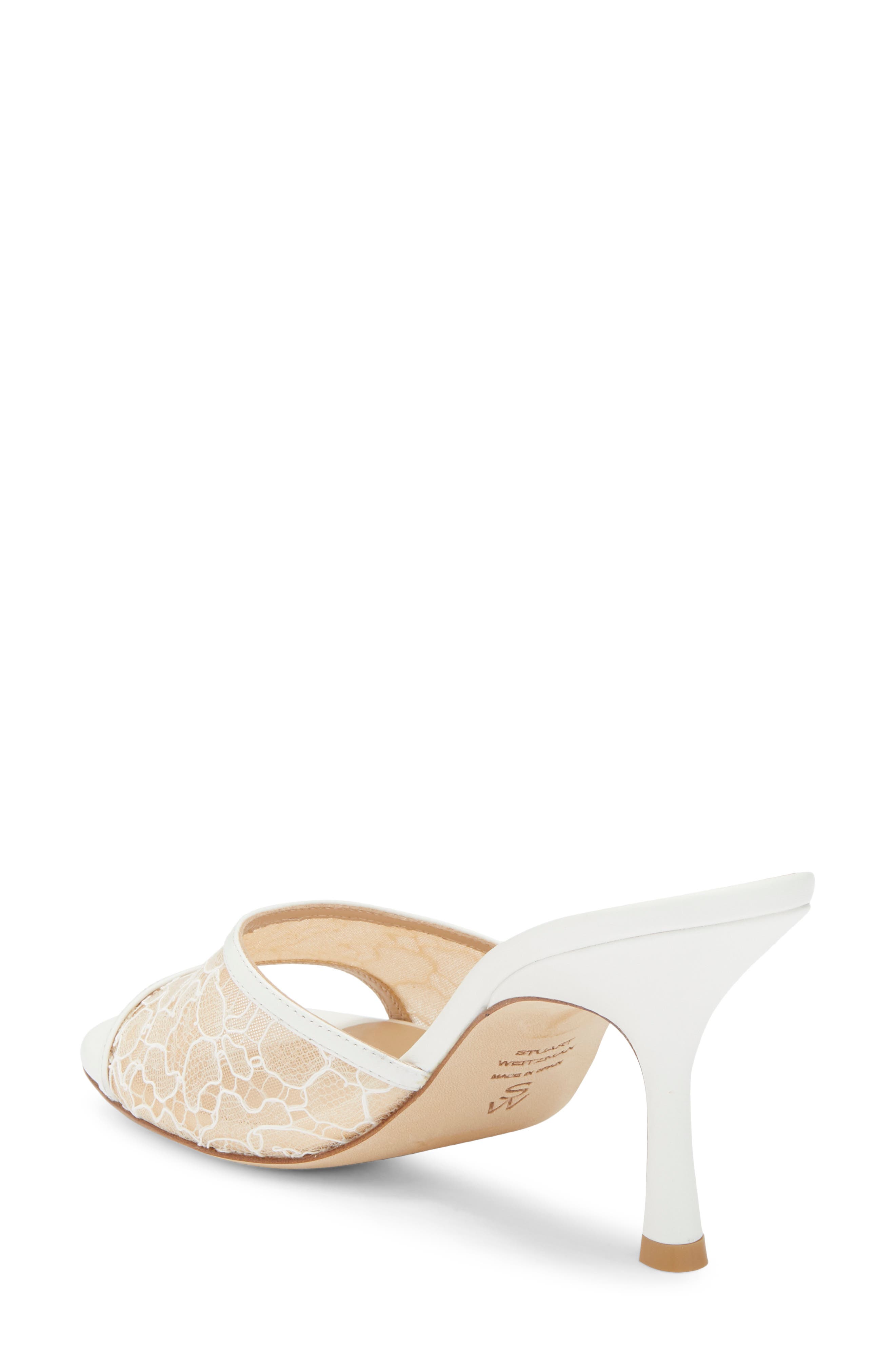 Stuart Weitzman Bare It All Slide Sandal, Alternate, color, Blanco White