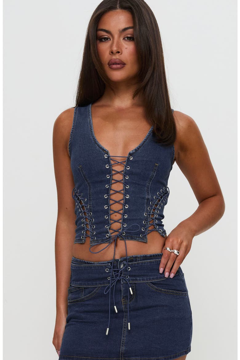 Popular Low Rise Denim Miniskirt, Alternate, color, BLUE