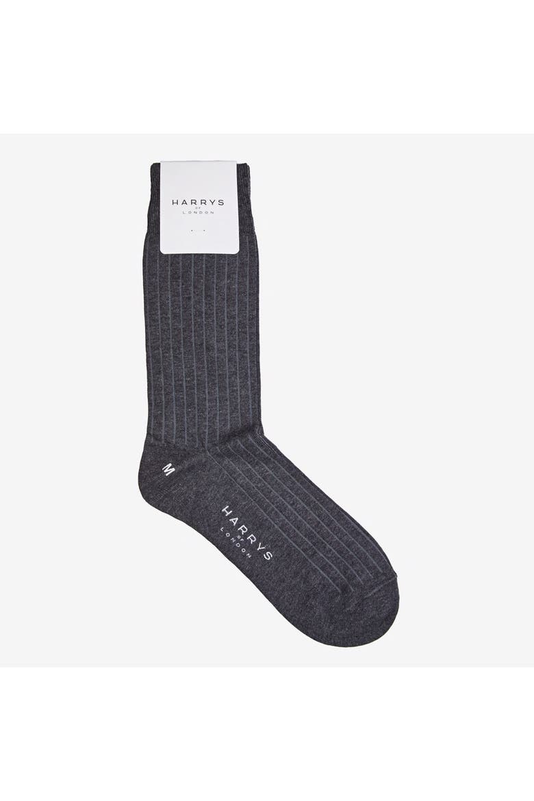 Ribbed Cotton Socks, Main, color, Grey